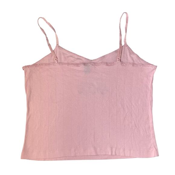 Y2K Pink Ribbed Tank Top L Sparkle Stars Camisole Graphic 00s Bratz Fairy Cute - Picture 2 of 7